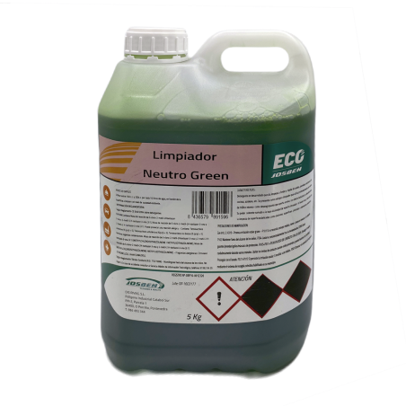 Detergente líquido neutro green de la marca eco josben en formato de 5 litros