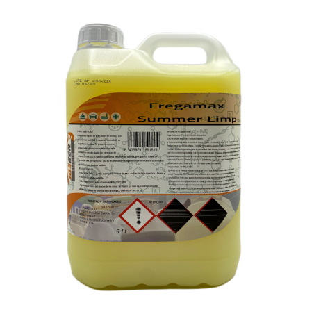 Detergente líquido neutro Fregamax Summer Limp de la marca josben en formato de 5 litros.