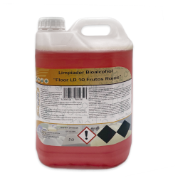 Detergente líquido neutro concentrado Floor LD 10 y aroma a Frutos Rojos de la marca josben en formato de 5 litros.