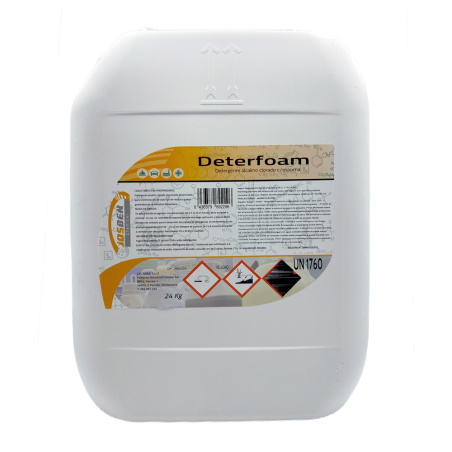 Detergente Alcalino Clorado con espuma Deterfoam de la marca Josben en formato de 22 kilos.